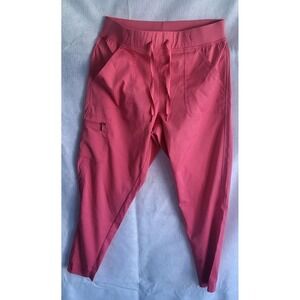 adar pro scrubs rose pink L large zippered pockets‎ cargo stretchy waist